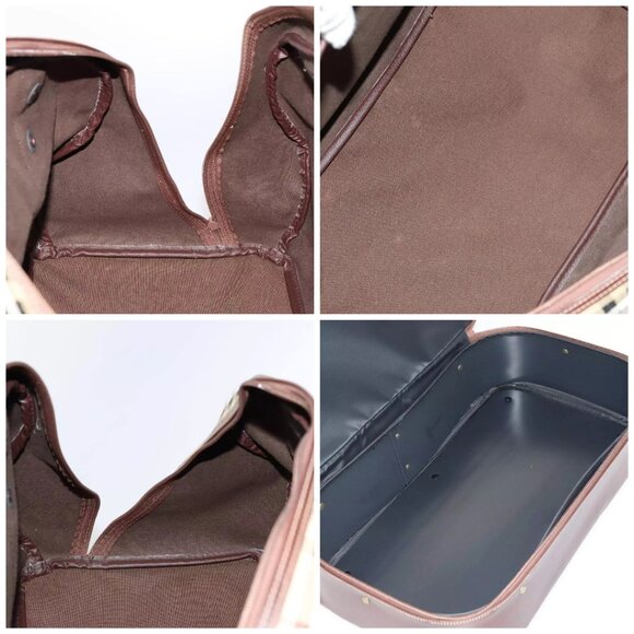 Burberrys Nova Check Boston Bag PVC Leather Beige Auth - Picture 16 of 16